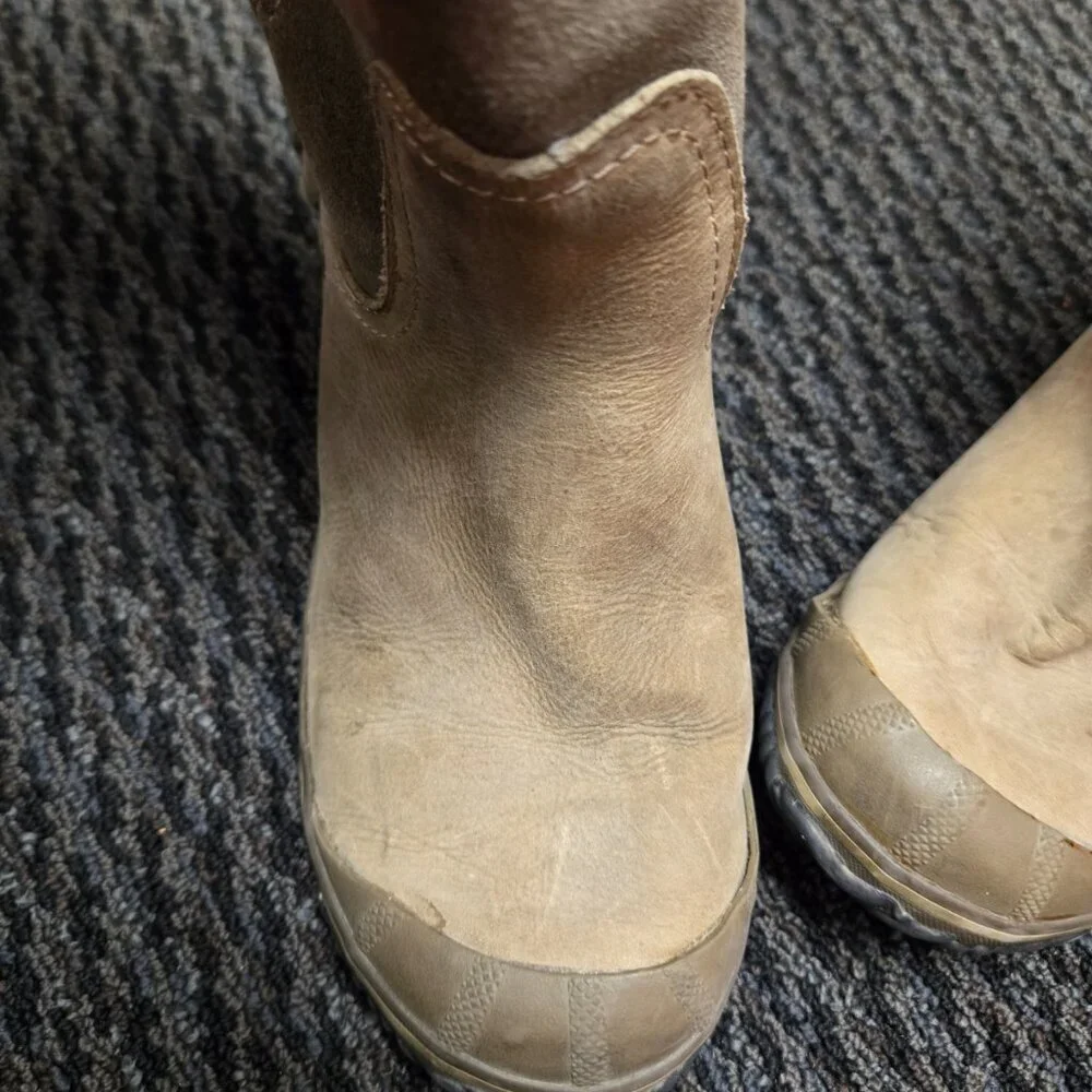 Sorel Slim Shortie Boots Women 8 Tobacco Brown Indian Blanket Waterproof Suede